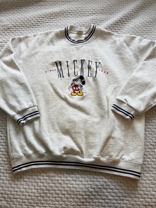 Disney Other - Vintage Mickey Mouse Disney All Embroidered Crewneck Sweatshirt Size XL